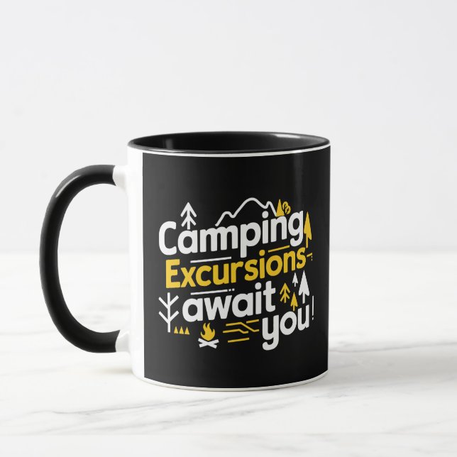 Taza Excursiones de camping te esperan, barba negra (Izquierda)