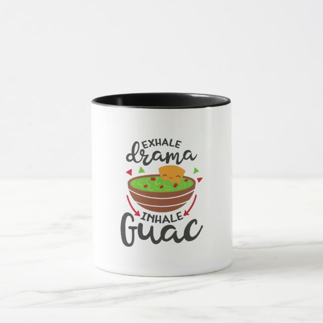 Taza Exhala Drama Inhala Guac Divertida Cocina Fiesta (Centro)