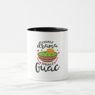 Taza Exhala Drama Inhala Guac Divertido Cocina Fiesta