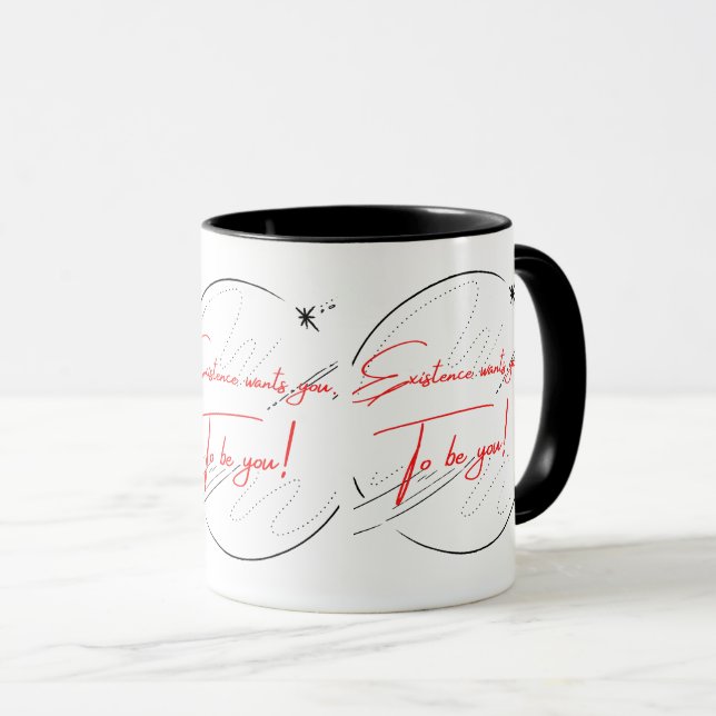 Taza Existencia quiere que seas tú fanático (Anverso derecho)