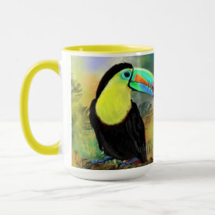 Taza Exótico pájaro trópico toco tucán - pintura