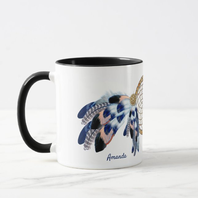 Taza Exótico regalo de Boda de Dream Catcher Blue (Izquierda)