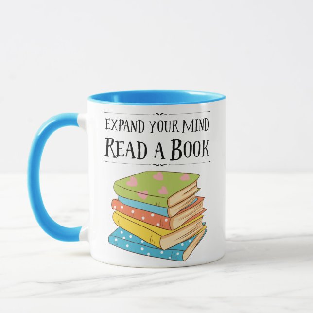 Taza Expande su mente... lea un libro (Izquierda)