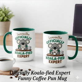 Taza Experto en café divertido oficialmente koalificado