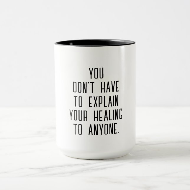 Taza Explica tu sanación | Cita de Empoderamiento del A (Centro)