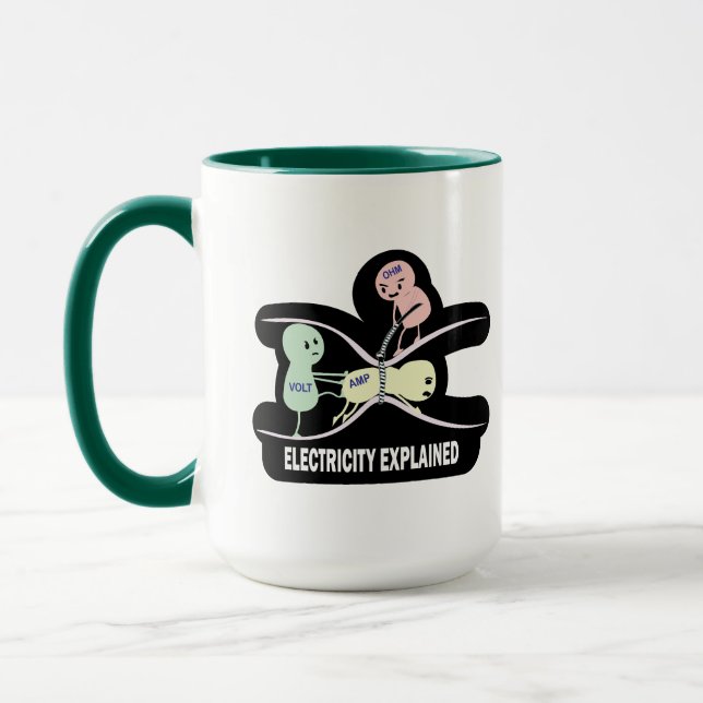 Taza Explican electricidad de ley de ohmios divertidos  (Izquierda)