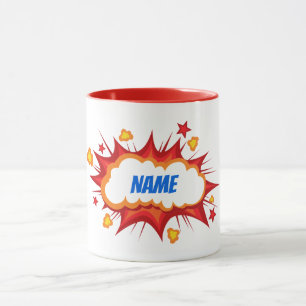 Taza Explosión cómica personalizada en personalizable