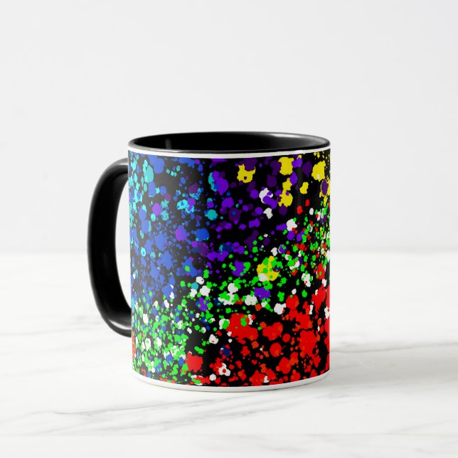 Taza Explosión de color puntos de pintura coloridos mod (Anverso izquierdo)