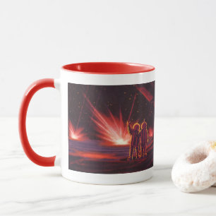 Taza Explosión del planeta rojo alienígena de ciencia f