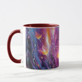 Taza Explosión floral luminosa abstracta