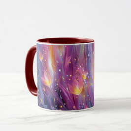 Taza Explosión floral luminosa abstracta