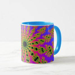 Taza Explosión verde azulada y rosa