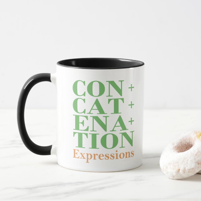 Taza Expresiones de Concatenación en Programación Cobol (Con donut)