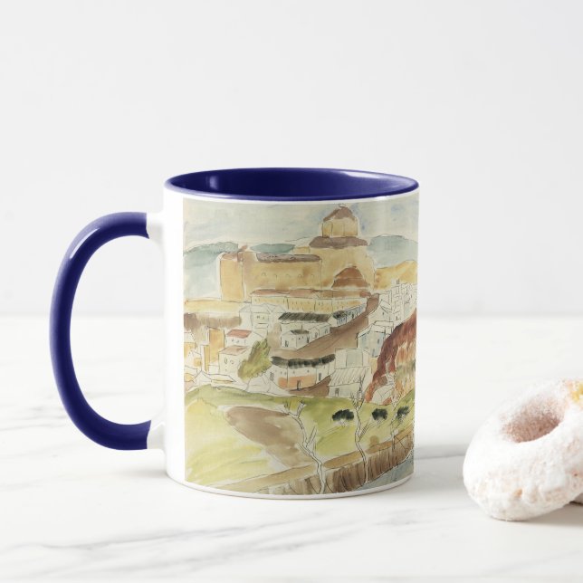 Taza Expresionismo vintage, Almería, por Walter Gramatt (Con donut)