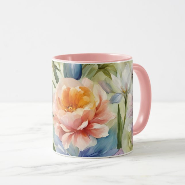 Taza Exquisitas Flores De Primavera Sofisticadas. Pintu (Anverso derecho)