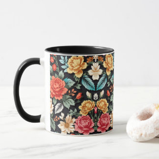 Taza Exquisito patrón floral impecable elegante y de ti
