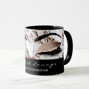 Taza Extensión de pestañas Mármol blanco de cobre maqui