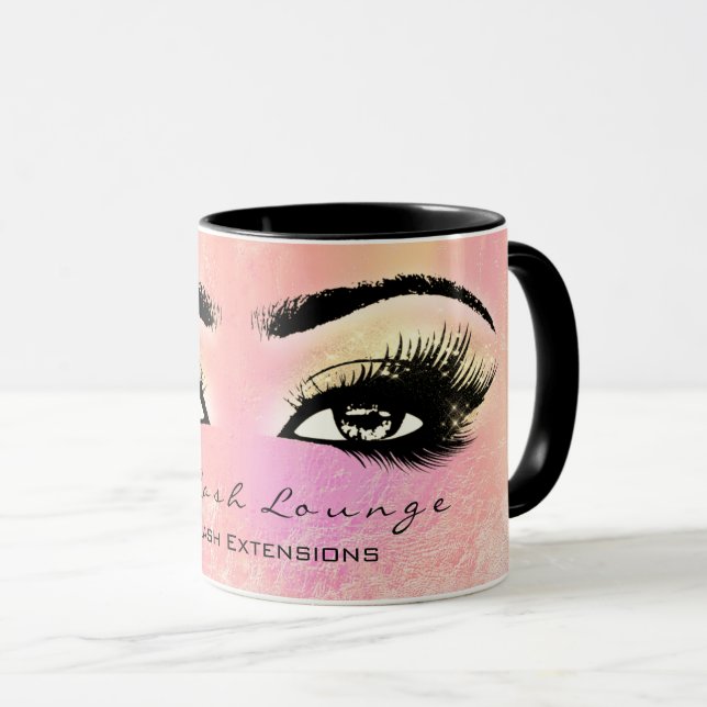 Taza Extensión Lash Oye Makeup Artist Studio Peach Rosa (Anverso derecho)