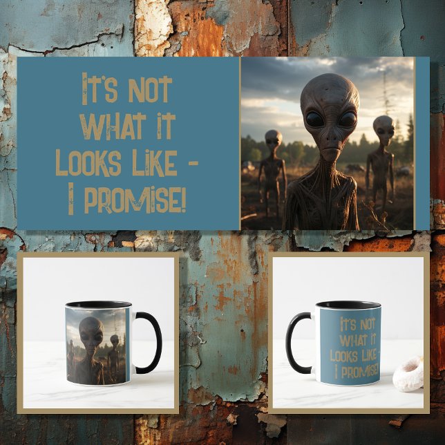 Taza Extraterrestre gracioso con texto editable 2 de 4 (Subido por el creador)