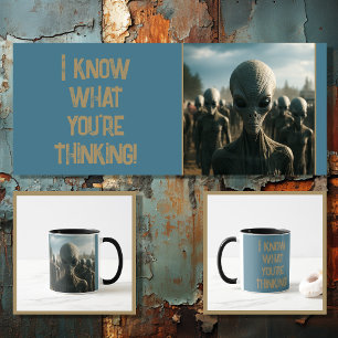 Taza Extraterrestre gracioso con texto editable 4 de 4
