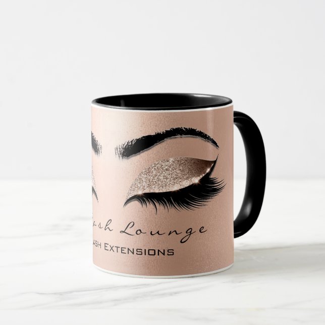 Taza Eyelash Extension Beauty Studio Rosa Purpurina de  (Anverso derecho)