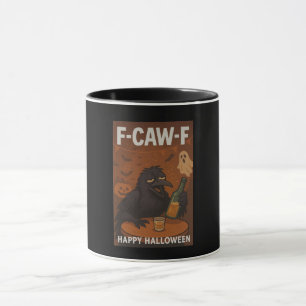 Taza F-CAW-F Borracho Raven Halloween Café Mug
