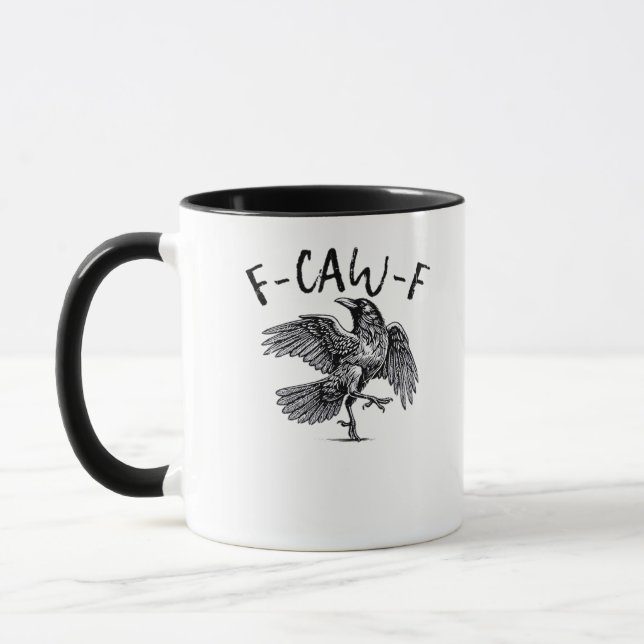 Taza F Caw F Crow Retro Classic Style (Izquierda)
