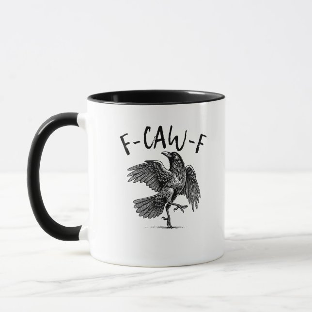 Taza F-Caw-F Cuervo Divertido Cuervo Temporada Espeluzn (Izquierda)