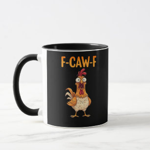 Taza F-Caw-F Gallo Divertido que Dice Meme de Gallo Sar