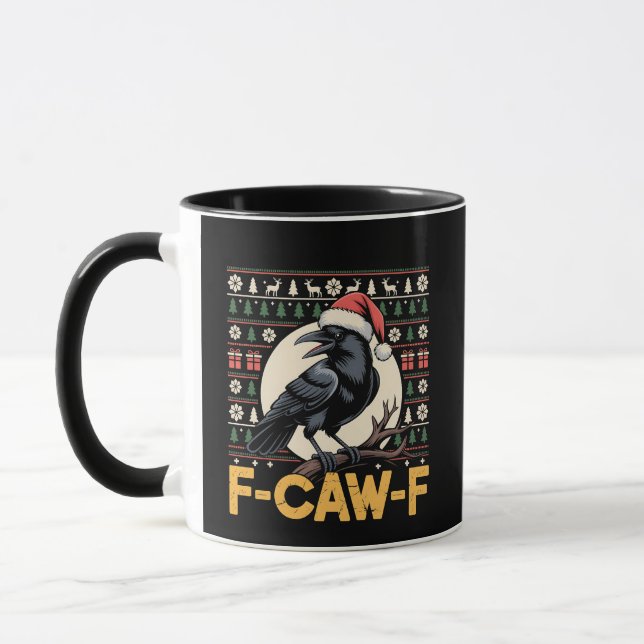 Taza F-Caw-F No estoy construyendo Navidades graciosos  (Izquierda)