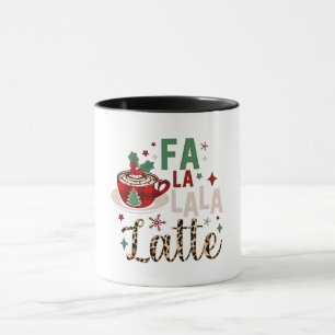 Taza Fa Fa La La Latte Divertida Navidad Santa Navidad