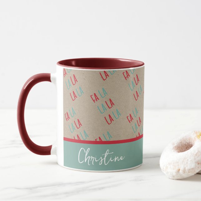 Taza FA LA | Moderno Mínimo Kraft Mug (Con donut)