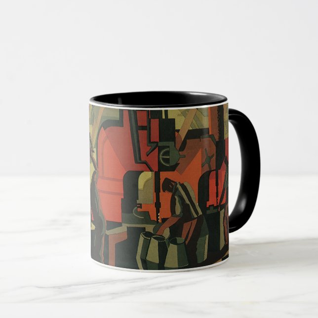 Taza Fabricación industrial de vintage Art Deco (Anverso derecho)