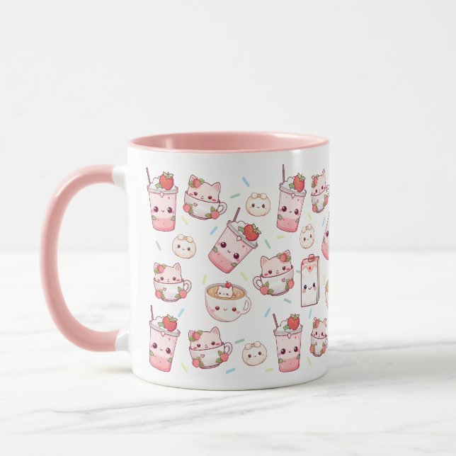 Taza Fabricado puramente: Kawaii Cat Coffee Mug (Izquierda)