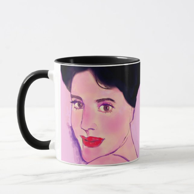 Taza Face Drawing of Beautiful Woman Pinks (Izquierda)