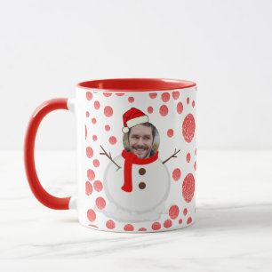 Taza Face Photo Navidades Funny Snowman Coffee
