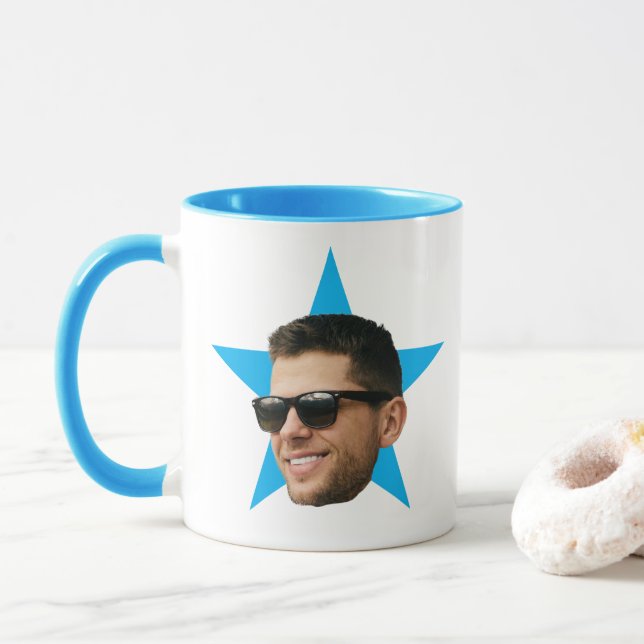 Taza Face Star Gracioso Regalo Para Cooperante, Star Mu (Con donut)