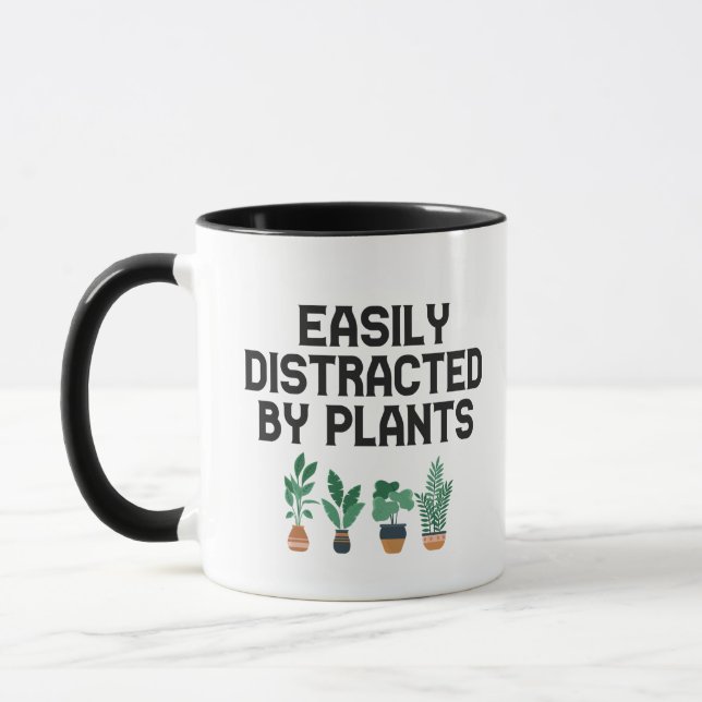 Taza Fácilmente Distrado Por Plantas Graciosa Jardinerí (Izquierda)