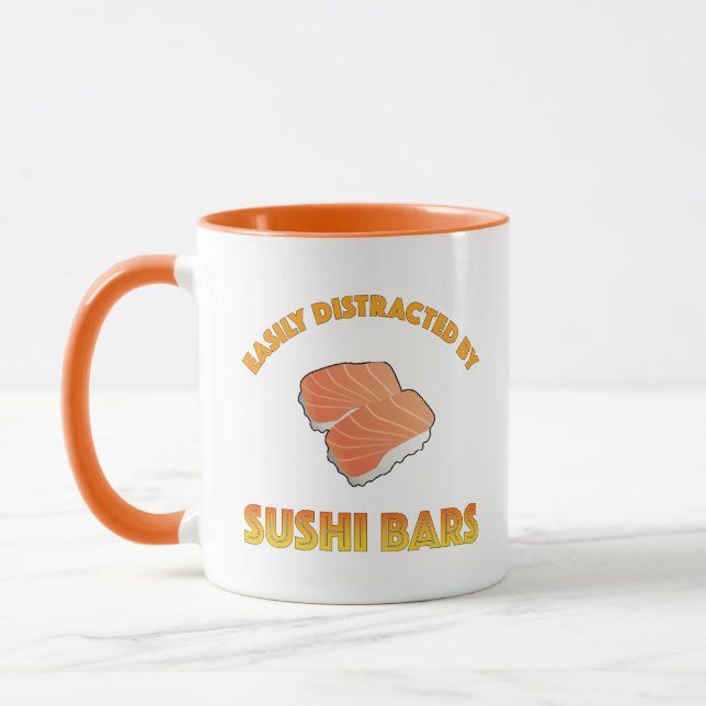 Taza Fácilmente Distraído Por Barras De Sushi (Izquierda)