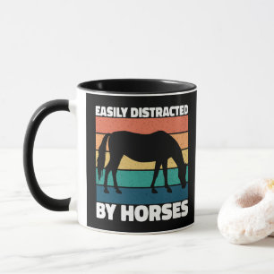 Taza Fácilmente Distraído Por Caballos Amantes Lindo Po