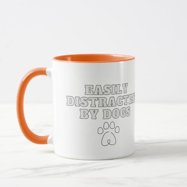 Taza Fácilmente distraído por los perros adorables tont (Izquierda)