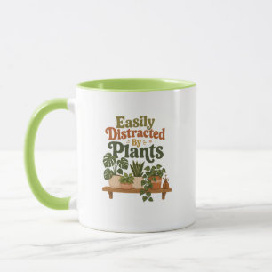 Taza Fácilmente Distraído por Plantas Cute Boho Plantas