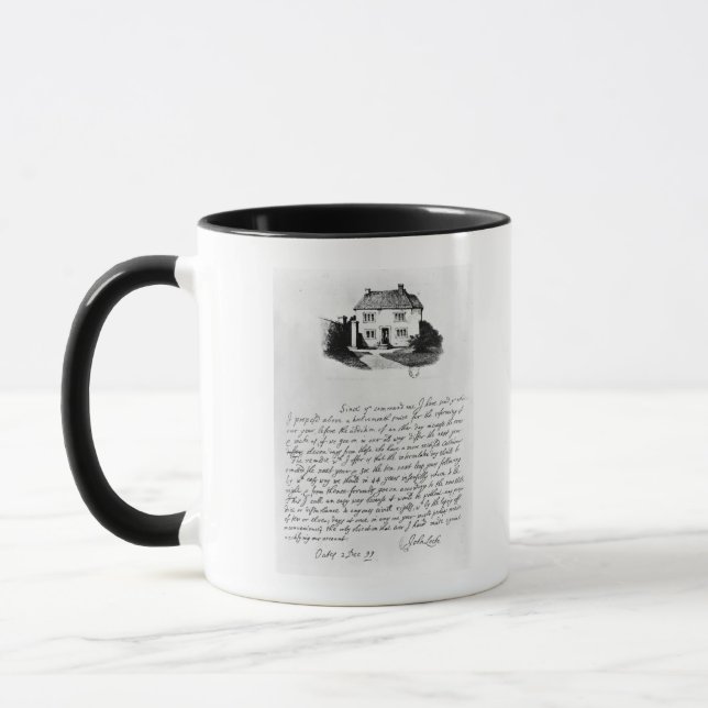 Taza Facsímil de la letra que ilustra la casa adentro (Izquierda)