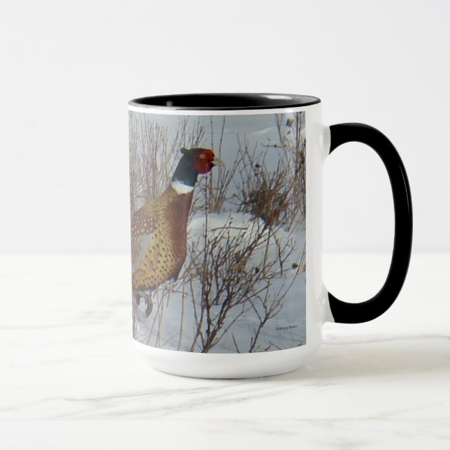 Taza Faisán Anillo-necked B23 en nieve (Derecha)