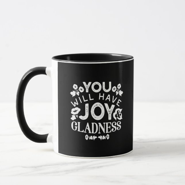 Taza Faith and Happiness – Joy and Gladness Quotes (Izquierda)
