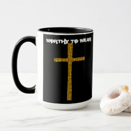 Taza Faith Cross Gold - Vale la pena usar