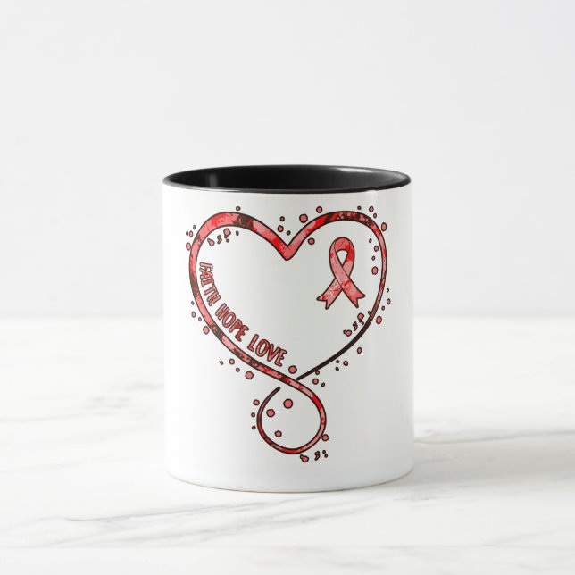 Taza Faith Hope Love Heart Disease Awareness Survivor G (Centro)