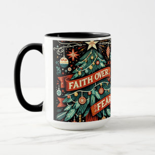 Taza Faith Over Fear Block Print Coffee Mug Cup