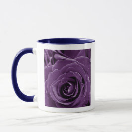 Taza Faith Purple Roses 11oz Two-Tone Mug Blue