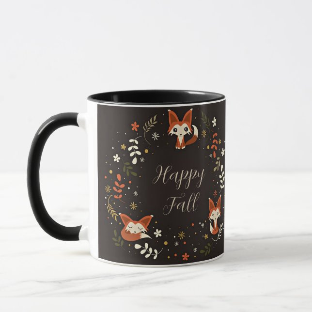 Taza Fall Foxes with customizable text (Izquierda)